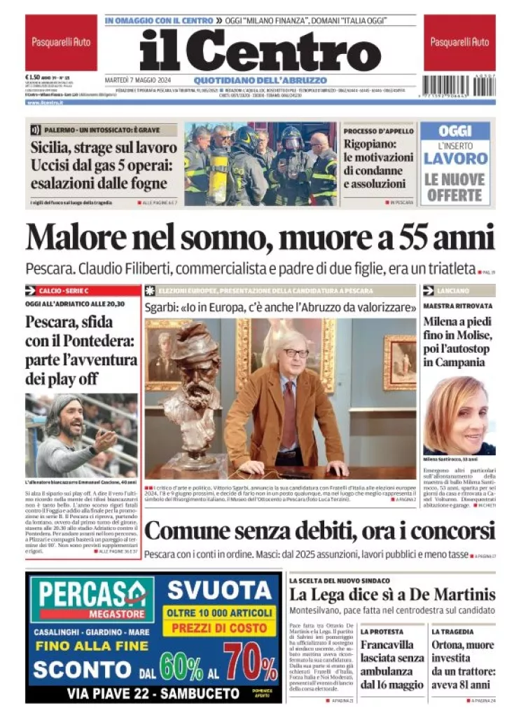 Prima-pagina-il centro-oggi-edizione-del-2024-05-07